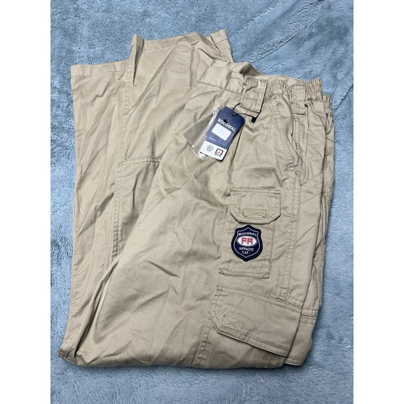 Bocomal FR Field Khakis Pants Men's 40x30 2112 Cat 2 Cargo Pockets Work Beige - Picture 1 of 14